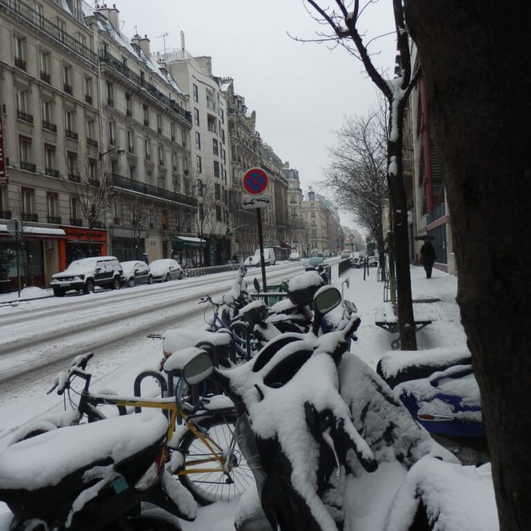 רחוב מושלג בפריז