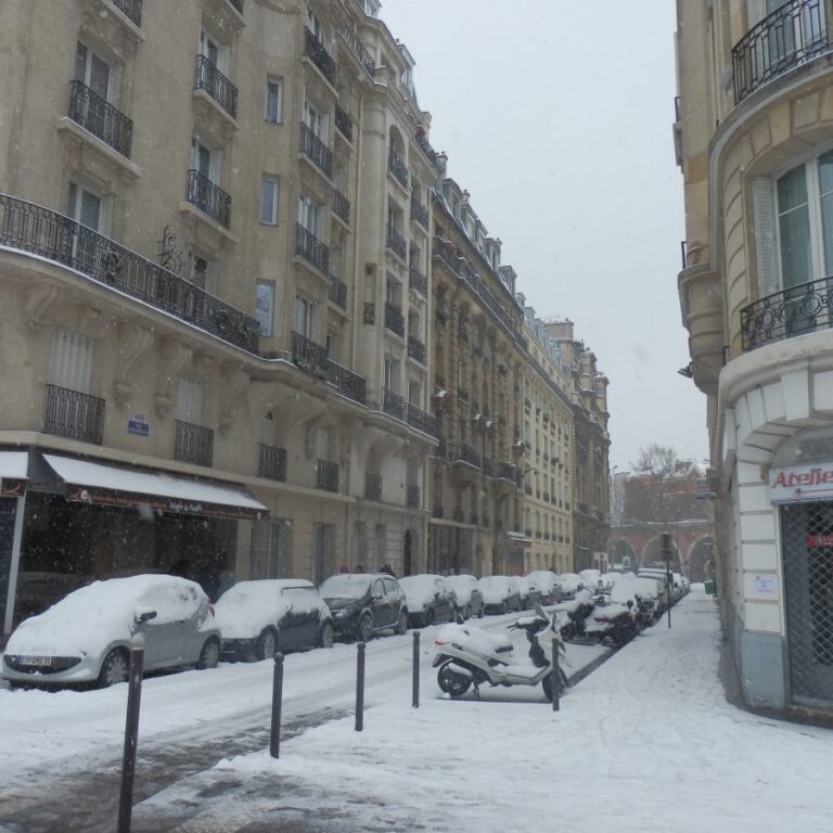 רחוב מושלג בפריז