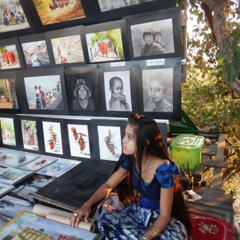 סוחרת אמנות על גשרהעץ העתיק