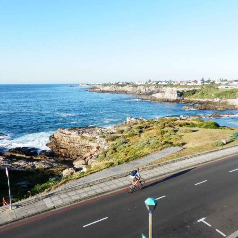 מפרץ הרמנוס בו מגיעים לוויתנים למרחק קרוב אל החוף העמוק