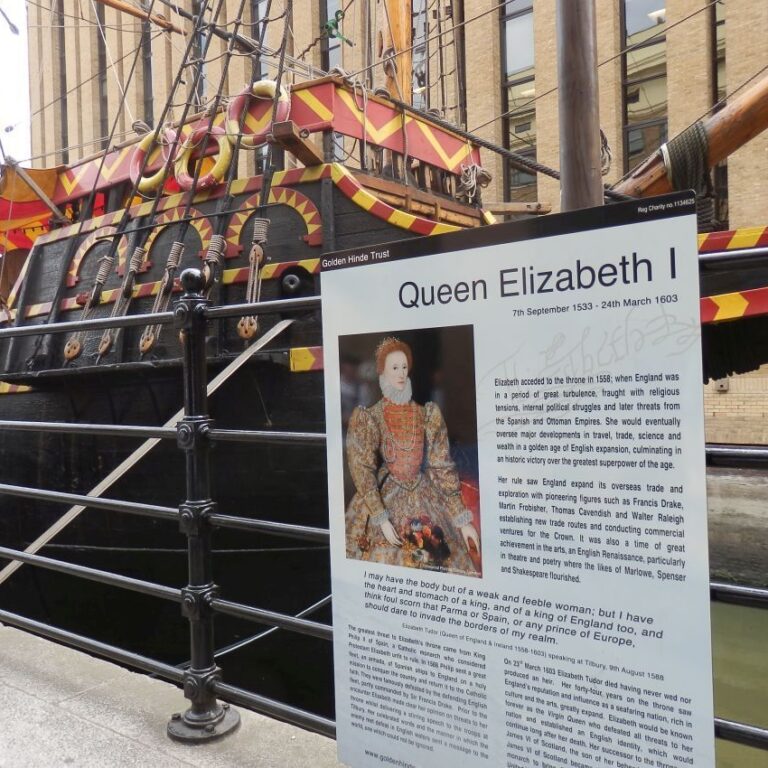 ספינתו של הפיראט דרייק שזכה לתואר סיר מהמלכה אליזבט