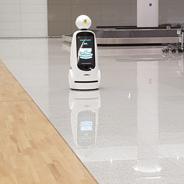 רובוט בודק את המזוודות בשדה התעופה