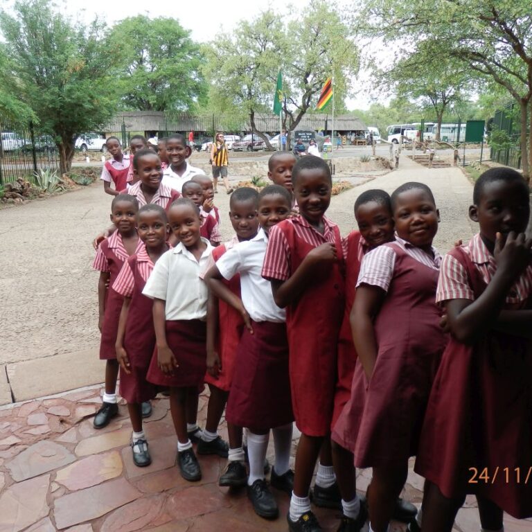 תלמידות אפריקניות במפלי ויקטוריה