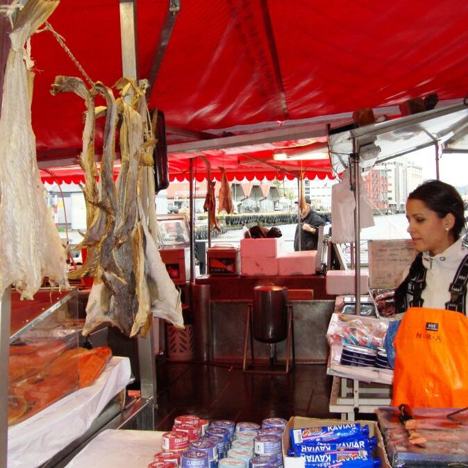 שוק דגים בברגן ,נורבגיה