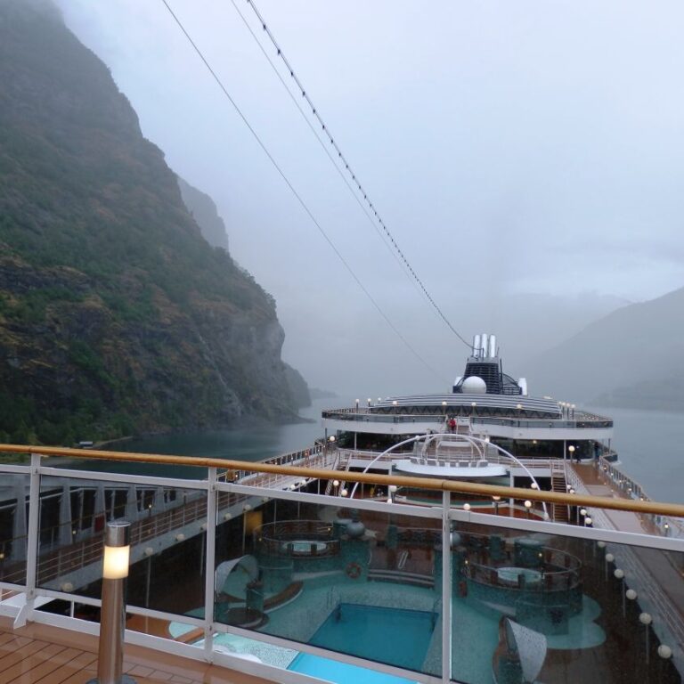 הספינה על רקע הפיורדים