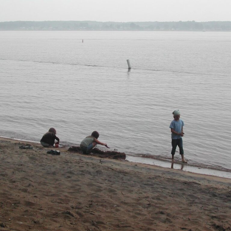 ילדים קנדים בחוף של "סנט לורנס סי וויי"