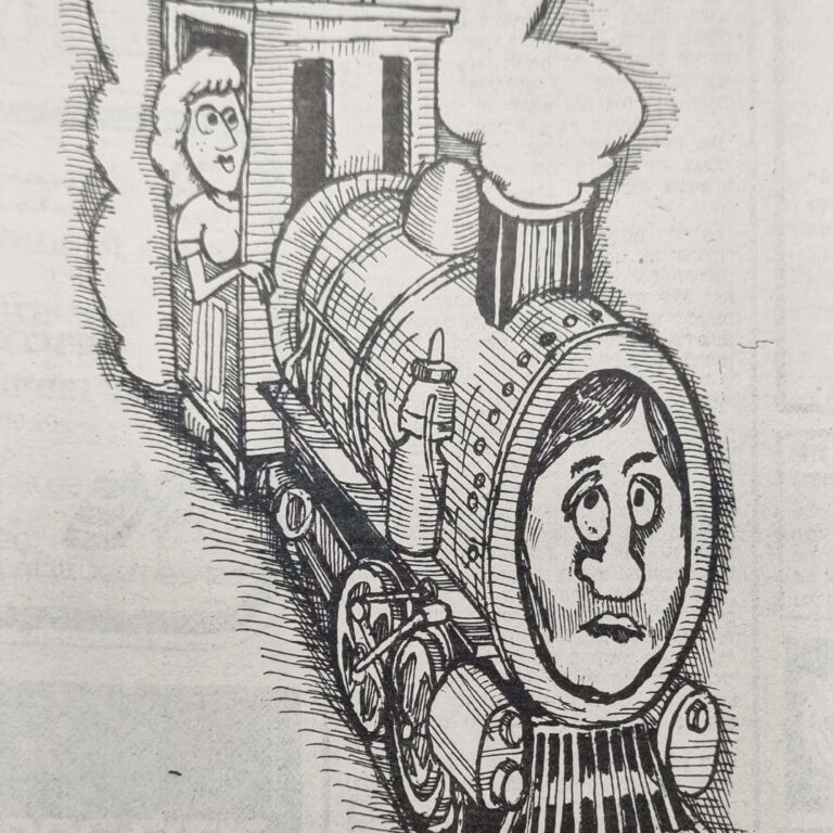 הרכבת איור של ג'קסי ג'קסון בשבועון לאישה, למדור 'סיפורים מן החיים' של עו"ד צבי לידסקי (בשנות ה-80)