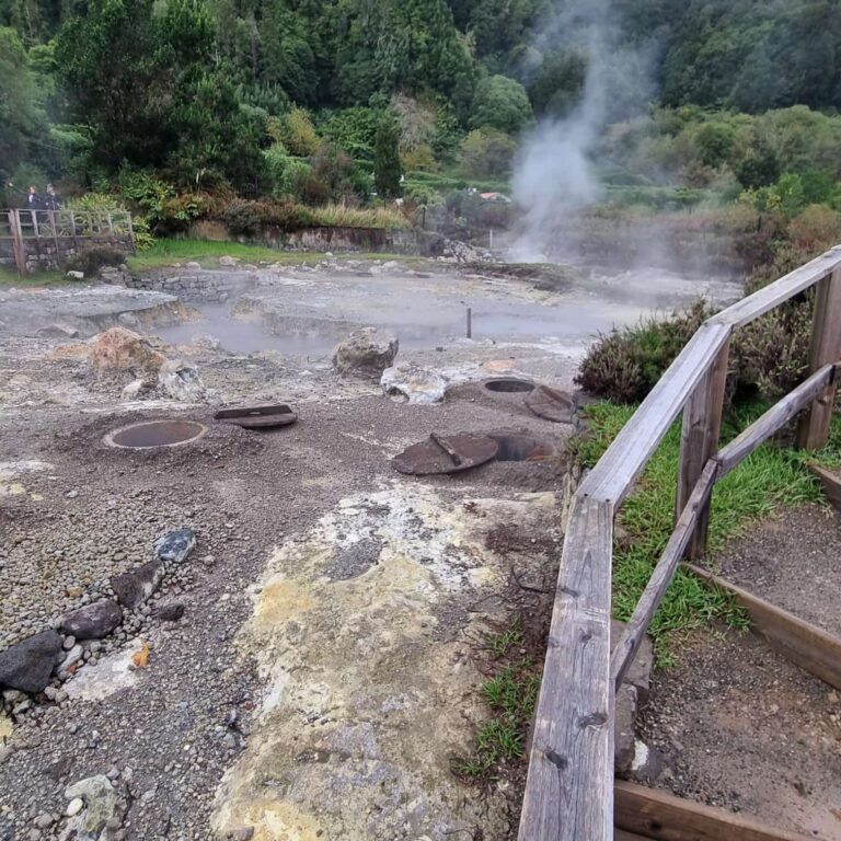 אנשים מבשלים בבורות שחפרו באדמה הוולקאנית הרותחת