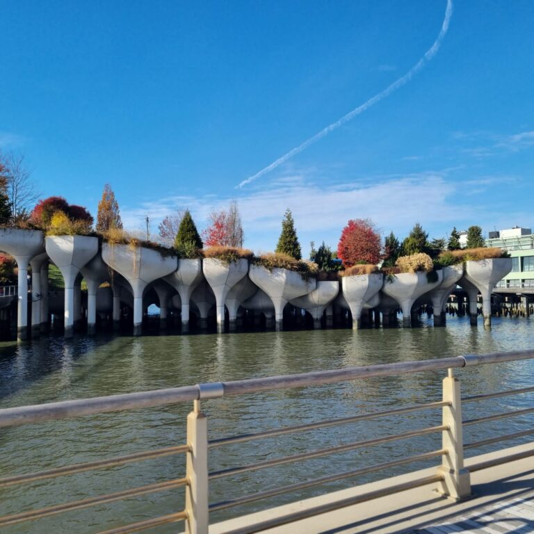 האי המלאכותי שנבנה על נהר ההדסון