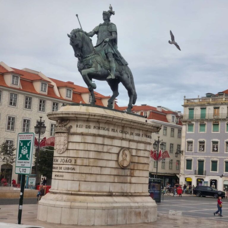 מלכים פורטוגזים מוצאים את עצמם על אנדרטאות לשמחת השחפים שנחים על קודקודם