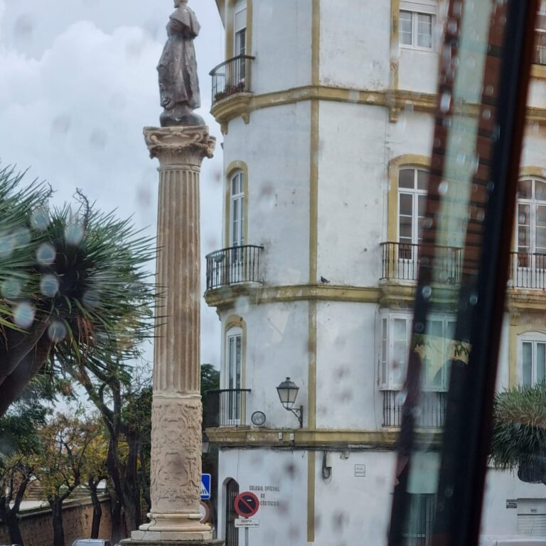 שחפים נהנים לנוח על פדחתם של קדושים קתולים בקאדיז ספרד