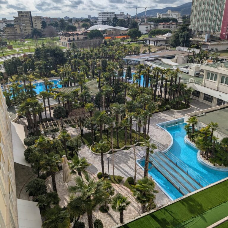 החצר והבריכות מבט מלמעלה